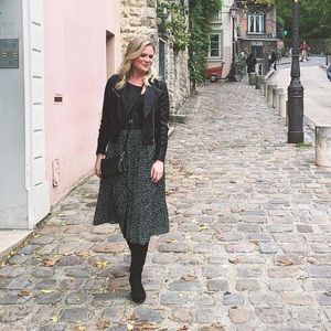 Green w/ White Dots Skirt